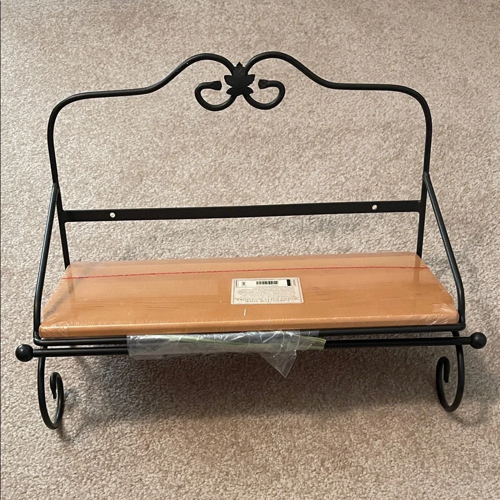 Longaberger Maple WoodCrafts Utility Shelf and towel rod